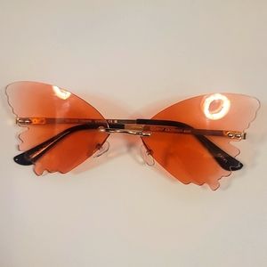 Y2k glasses cute orange,black and gold never worn brand unknown. ♡♡♡♡